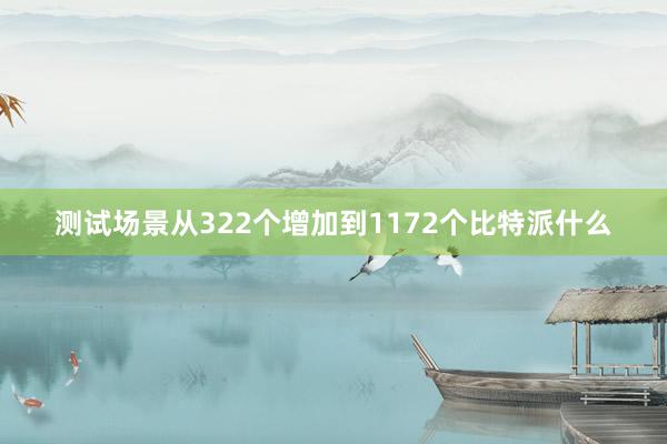 测试场景从322个增加到1172个比特派什么