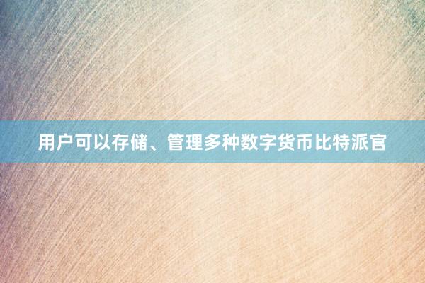 用户可以存储、管理多种数字货币比特派官