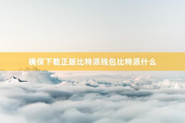 确保下载正版比特派钱包比特派什么