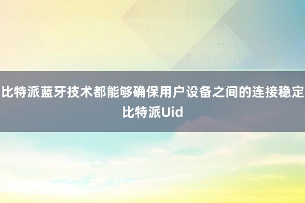 比特派蓝牙技术都能够确保用户设备之间的连接稳定比特派Uid