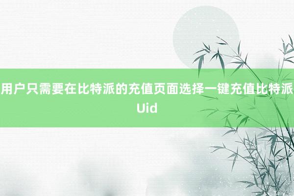 用户只需要在比特派的充值页面选择一键充值比特派Uid