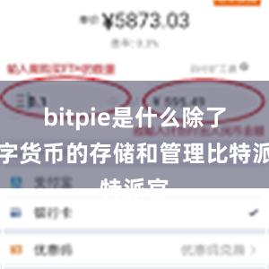 bitpie是什么除了数字货币的存储和管理比特派官