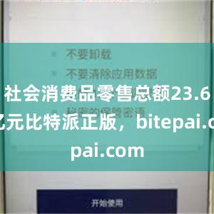 社会消费品零售总额23.6万亿元比特派正版，bitepai.com